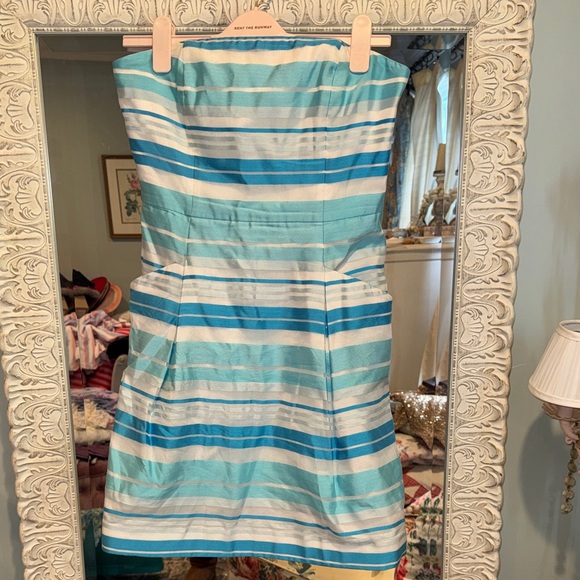 Lilly Pulitzer Strapless Blue and White Dress - Picture 5 of 6